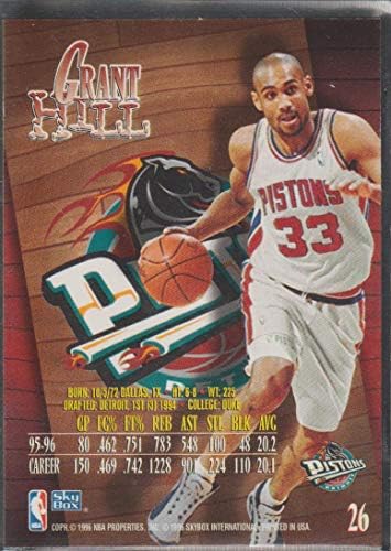 Grant Hill (Kosárlabda Kártya) 1996-97 Cellába Zárnak Z Erő - [Alap] 26