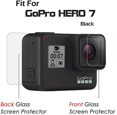 [4db] Diruite Képernyő Védő GoPro Hero 7(Csak Fekete)/Hero HD(2018)/Hero 6/Hero 5, Ultravékony Átlátszó Edzett Üvegből készült Képernyő Védő
