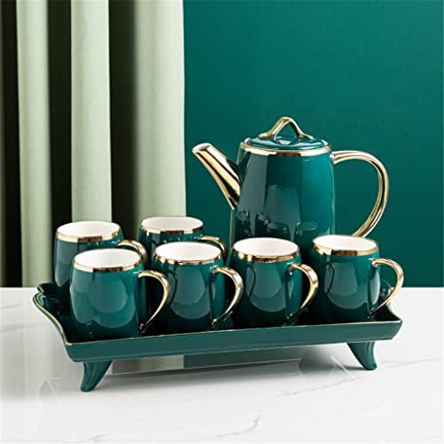HDRZR Európai kupa meghatározott kerámia nappali kupa set home teáskanna tea tea tálca haza tea csésze készlet (Színes :