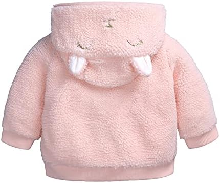 Csecsemő Lány Téli Kabát Nyúl Füle Kapucnis Dzseki Fleece Cipzár Sűrűsödik Szélálló Meleg Lány Téli Kabát Méret 2t