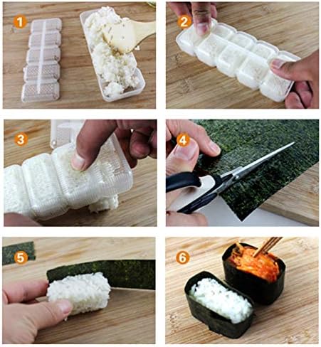 2 Db Sushi Készítő Penész Nigiri Sushi Penész Rizs Labdát, 5 Tekercs Készítő Nyomja meg az Eszköz Nigiri Rizs Labdát Készítő Konyhai