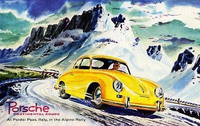 1955-Ben A Porsche Continental Coupe - Alpesi Rally - Promóciós Reklám Mágnes