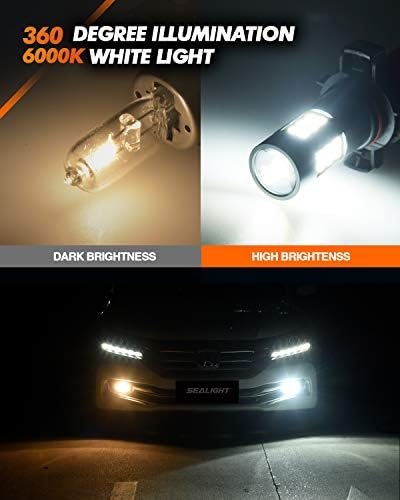 SEALIGHT 5202 LED Ködlámpa Izzó Csomag H11 LED Izzók LED Köd Izzók, 6000K Xenon Fehér 400% - Os Szuper Fényerő H11 LED Izzó Készlet,