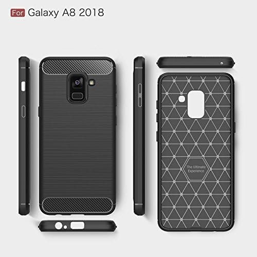 Galaxy A8 2018 Esetben, HualuBro [karcálló] Szénszálas Slim Sokk Elnyelő TPU Vékony Lökhárító Telefon Védő burkolata Samsung Galaxy