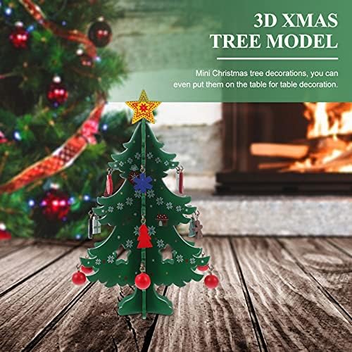 Hemoton 3D karácsonyfa Modell karácsonyfa Kirakós Kézműves Kit DIY karácsonyfa Kézműves karácsonyfa Miniatűr DIY Ravaszkodó Megjelenítése