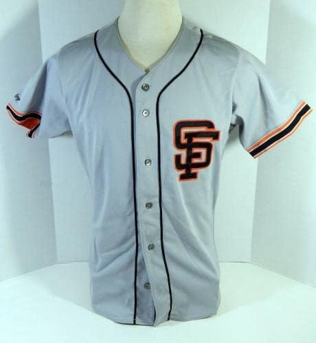 1991-ben a San Francisco Giants Bob Lillis 5 Játékban Használt Szürke Jersey DP17487 - Játék Használt MLB Mezek