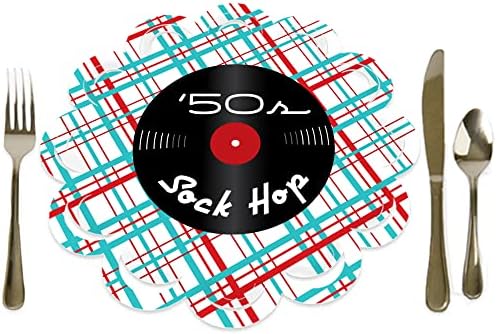 Nagy Dot a Boldogság 50 Zokni Hop - 1950-es évek Rock ' N Roll Party Kerek Asztal Dekoráció, Papír, Töltők - teríték 12