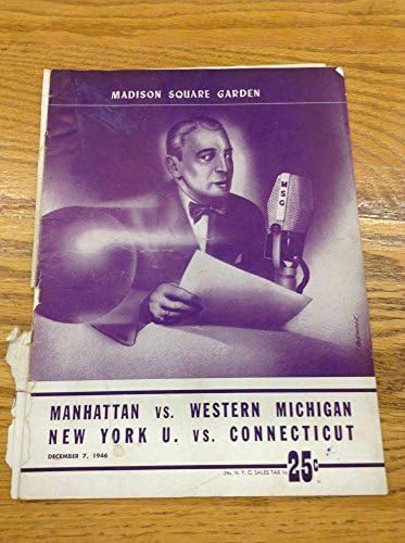 Manhattan vs Nyugat-Michigani Kosárlabda 1946 Szüreti Programok L9581
