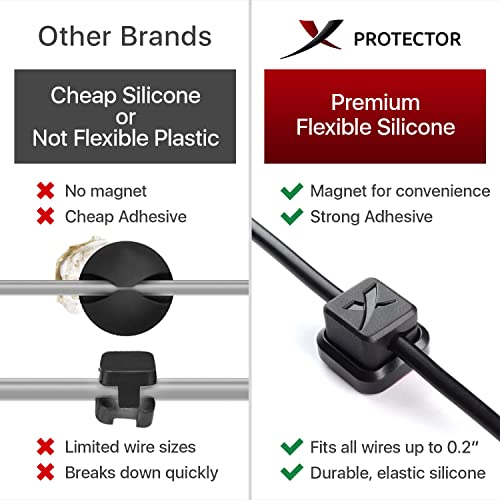 Mágneses Kábel Birtokosai X-Protector 3 DB - Prémium Kábel, Klip - Öntapadós Kábel tartó Autó - Kábel Szervező Desk - Kábel Szervező