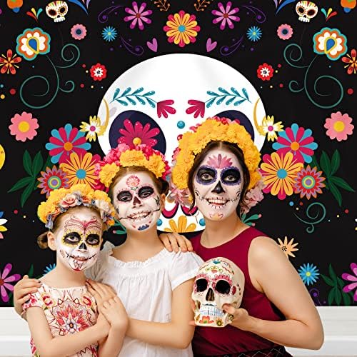 Rsuuinu Halottak Napja Hátteret, Szülinapi Mexikói Fiesta Cukor Koponya Virágok Fotózás Háttér Dia De Los Muertos, Party Dekoráció, Kellékek