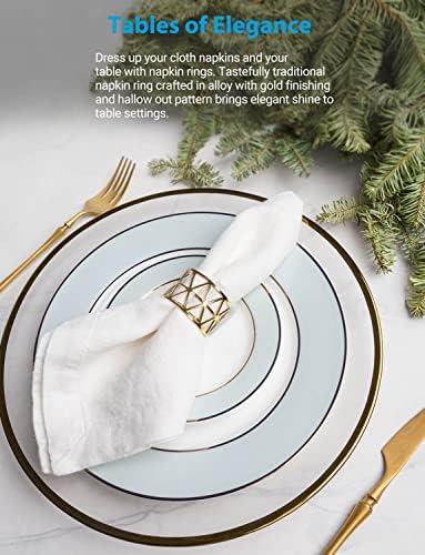 URWOOW 12 Csomag Szalvéta Gyűrű Birtokosai Arany Színű, Üreges Design Dekor Vacsora Esküvői Karácsonyi Összejövetel (Arany