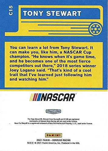 DEDIKÁLT Tony Stewart 2021 Panini Donruss NASCAR KLASSZIKUSOK (14 Bass Pro Üzletek) Stewart-Haas Racing Ritka Helyezze Aláírt
