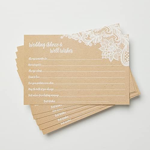 Csomag 50 Esküvői Tanácsadás Kártyák Menyasszony, Vőlegény - Rusztikus jókívánság Menyasszony-leánybúcsú Játékok a Vendégek,
