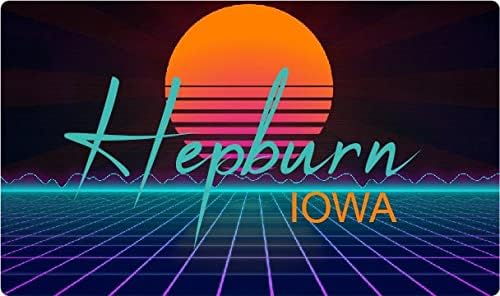 Hepburn Iowa 2 X 1.25-Es Vinyl Matrica Stiker Retro Neon Design