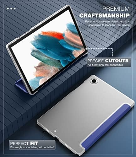 TiMOVO Slim tok Galaxy Tab A8 10.5 Esetben 2022 SM-X200/ SM-X205, Vékony, Áttetsző Matt Nehéz Vissza Tri-Fold védőtok Samsung Galaxy Tab