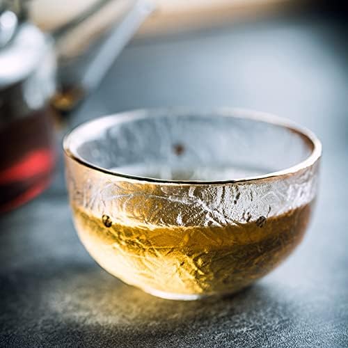 FEIZEMAO kung-fu Tea Csésze Készlet 4 Gyönyörű Kedvéért Csésze 2oz Kör Alakú Üveg Csésze Tea Kedvéért Bor, Különleges Ajándékok