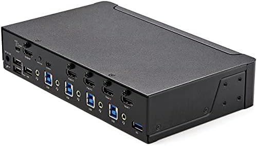StarTech.com 4 Port HDMI KVM Switch - Egyetlen Monitor 4K-60Hz Ultra HD HDR - Asztali, HDMI 2.0 KVM Switch 2 Port USB 3.0 Hub (5Gbps), valamint