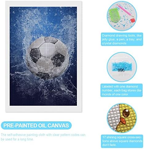 Vízcseppek Körül Futball-Labda Dekoratív Gyémánt Festmény Készletek Vicces 5D DIY Teljes Fúró Gyémánt Pontok Festmények lakberendezés