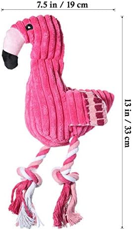 POPETPOP Kis Kutya Rágja szét a Kötelet Játék - Plüss Flamingo Alakú Vinnyog Kötél Játékok, Interaktív Kutya Játékok Kis largre