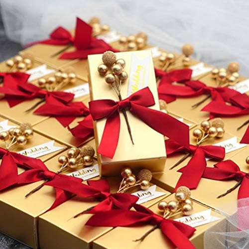 Amosfun Bonbon díszdobozban 12db Édesség Doboz Doboz Csokoládé Ajándék Doboz Kezelni Doboz Fél Javára Doboz Bowknot DIY Karácsonyi