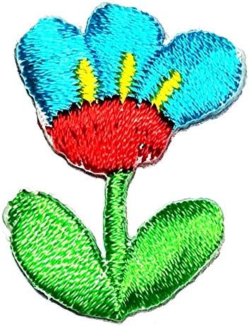 Rareeasy Javítás Készlet 2 Db. Mini Kék Tulipán Virág Vas a Patch Rajzfilm Gyerekeknek Applied Hímzett Varrni Vas a Foltok, Nadrág, Kabát,