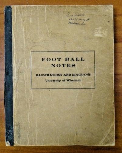 1922-ben a Wisconsini Labdarúgás Megjegyzés: a Diagram Könyv által Aláírt Gus Tebell G. S. Lowman - NFL Dedikált Egyéb Tételek