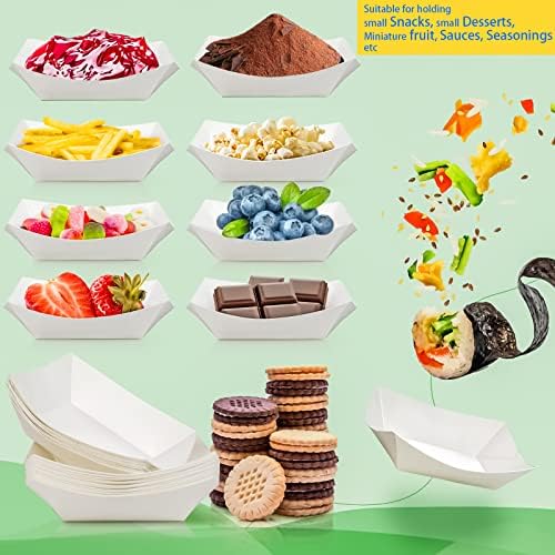 MotBach 200 Pack Kis Papír Élelmiszer Hajók, 1/4 Lb Eldobható Kraft Food Tálcák, Vegye Ki a Papírt, Hajók, vendéglátás Tálcák, Zsír Ellenálló