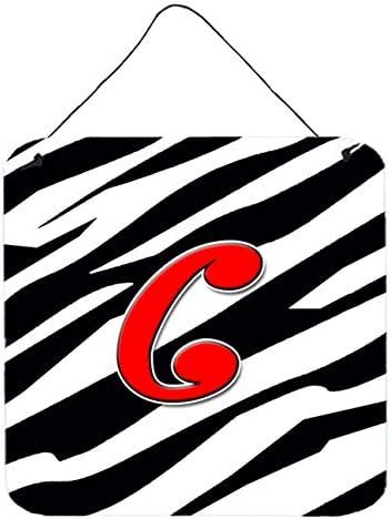 Caroline Kincsek CJ1024-YDS66 Levelet Y Kezdeti Monogram - Zebra Piros Fal, vagy az Ajtón Lógó Ujjlenyomat, Alumínium Fém Tábla Konyha