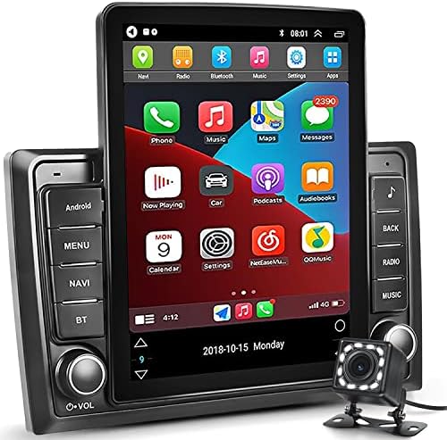 Android 10 Dupla Din autórádió Kompatibilis Vezeték nélküli Apple Carplay, Android Auto, 9.5 hüvelyk Függőleges érintőképernyő GPS Navigációs