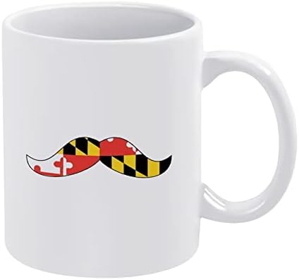 Maryland Zászló Bajusz Nyomtatás Bögre Kávét Dobon Kerámia teáscsésze Vicces Ajándék a Logó Design Office Home Nők, Férfiak - 11 Oz Fehér