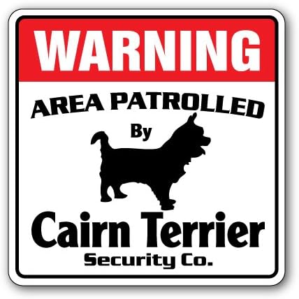 Cairn Terrier Biztonsági Jel Területen Járőröznek pet Fajtatiszta Kutya Figyelmeztető Ajándék