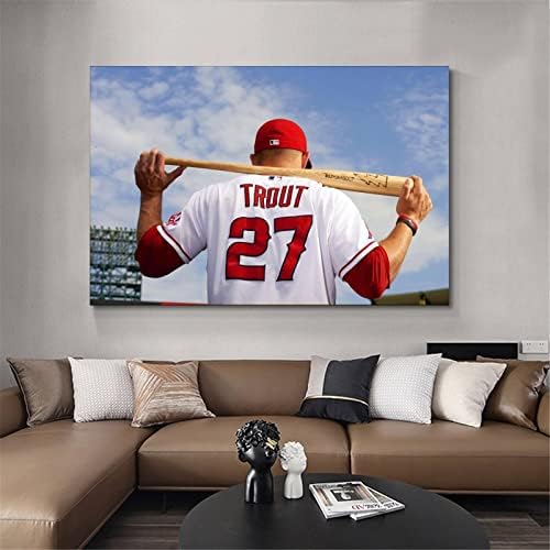 Amerikai Baseball Angyalok Mike Pisztráng Thunderbolt Vászon Művészet Plakát meg a Fal Art Kép Nyomtatási Modern Család Hálószoba Decor