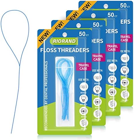 Floss Threaders,Alapvető Eszköz Fenntartása Orális Egészségügyi Fogszabályzóval, Hidak, Implantátumok, valamint 200 Gróf (Pack 4)