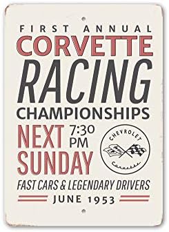 Corvette Racing Bajnokság, Chevy Jel, Barlang Jel, Corvette Race Team Alumínium Jel - 12 x 18