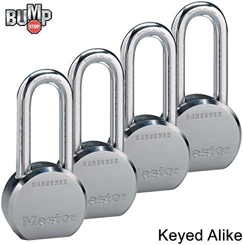 Master Lock - (4) High Security Pro Sorozat Húzva, Egyforma Lakat 6230NKALH-4 w/ BumpStop Technológia
