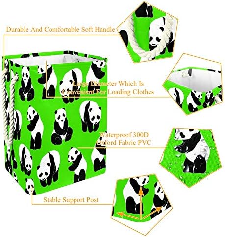 DEYYA Zöld Cuki Panda Minta Szennyes Kosár Kosarad Magas, Erős Összecsukható a Felnőtt Gyerekek Tini Fiúk, Lányok Hálószoba Fürdőszoba