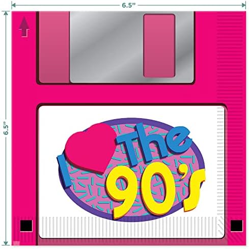 90 Party Kellékek - Floppy Lemez, Szalvétát, Papír CD Lemezek (Szolgál, 16) - Szeretem Az 1990-es évek Retró Évtizedek Ünnep, Evőeszközök