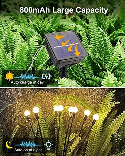 Napelemes Kerti Lámpák, 2 Csomag 8LED Starburst Imbolygott Napenergia Firefly Fények,Inog a Szél,Vízálló 8 Világítási Módok Solar Kültéri