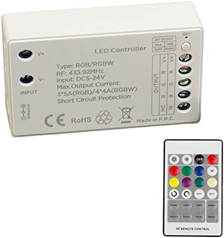 RGB LED VEZÉRLŐ, RGBW távirányítóval 4 csatorna x 4A Összesen 16 Amper az RGB pedig RGBW LED Szalag, illetve modulok kompatibilis