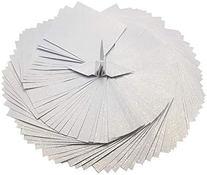 100 Origami Papír Lap-Papír Csomag Elefántcsont Papír Virág Minta, Dombornyomás, Gyöngy Bevonat, Összecsukható Papír, Origami Daru,Scrapbook