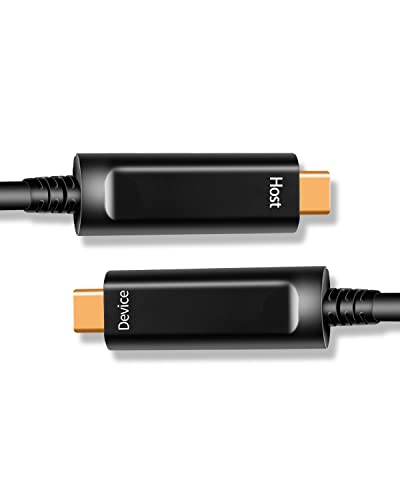 cablezeetech Optikai C-USB-C Kábel(50ft), 10 gbps Sebességű Aktív Optikai C Típusú USB 3.1 Kábel Webkamera, Kamera, VR, valamint