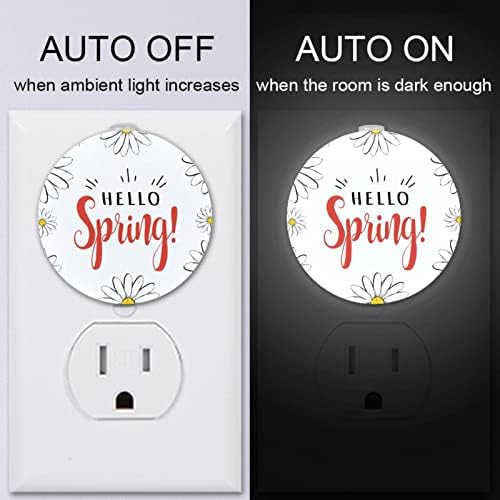 2 Csomag Plug-in Éjjeli LED-es Éjszakai Fény, Helló Tavasz, az Alkonyat-hogy-Hajnal Érzékelő Gyerek Szoba, Gyerekszoba, Konyha,