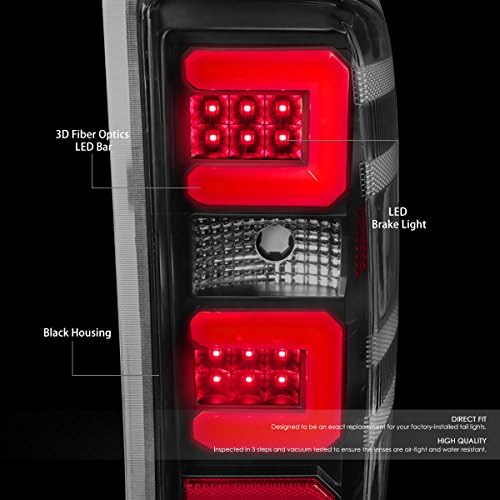 3D-s LED-es hátsó Lámpák Csomag Harmadik Fék Lámpa Kompatibilis Chevy Silverado 1500 2500HD 3500HD 14-19, Fekete Ház Tiszta Lencse
