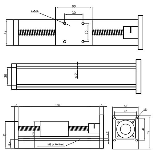 300 mm-es Miniatűr Lineáris Modul SFU1204 + MGN12 Vasúti Alkalmas Z-tengely/Kamera/Orvosi Robot/Tanítás Robot DIY CNC Rész