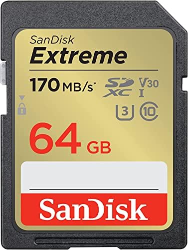 SanDisk 64 gb-os SD Kártya Szélsőséges Nikon Fényképezőgép Működik Nikon Z30, Z fc, Z6 II., Z7 II tükör nélküli (SDSDXV2-064G-GNCIN) Csomag