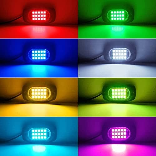 Autó underglow Vízálló RGB LED Rock Világítás Készlet, Neon Világítás Underglow Készletek w/Vezeték nélküli Távirányító & APP Ellenőrzés Alatt,