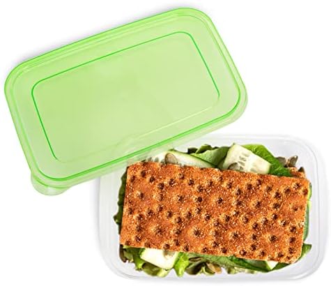 Mezchi 14 Pack Műanyag Étel elkészítése Konténerek, 33oz Élelmiszer-Tároló Tartályok a Légmentesen záródó Fedél, Válogatott 1-Rekesz Bento