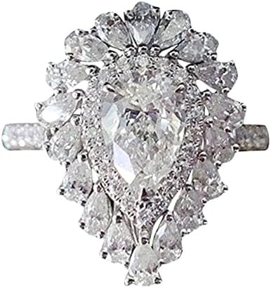 2023 Új, Különleges Ékszerek, Gyűrű, Eljegyzési Gyűrű Az Esküvő Nők Menyasszony Barátnője Gyűrűk Tele Zenekar (E, 18.9 mm)