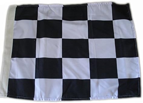Réz Áldás A Kockás Zászló - Sport Racing Zászló - Fekete-Fehér - AUTÓ/Verseny (Pamut, 14 X 18)