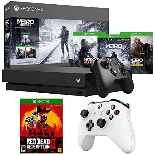 Microsoft (CYV-00279 Xbox X 1 tb-os Konzol w/Vezérlő Metro Saga Csomag Tartalmazza, A 3. Metró Játékok + Rockstar Games Red Dead Redemption
